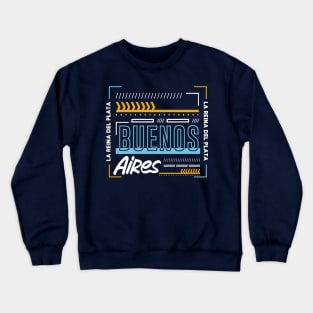 Retro Buenos Aires Argentina Word Art Argentine Pride Crewneck Sweatshirt